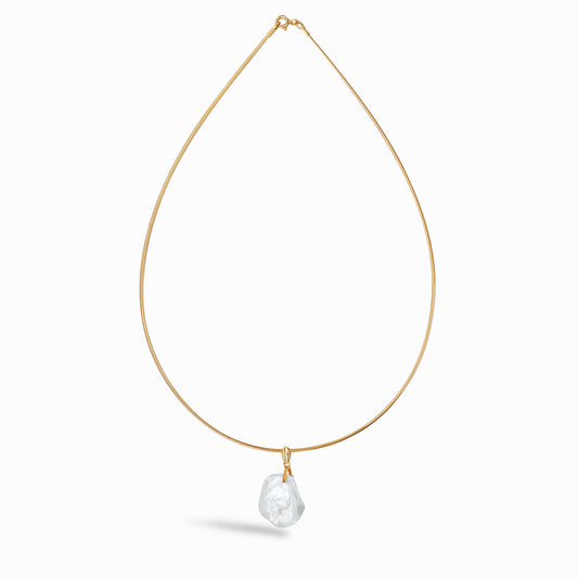 White Freshwater Baroque Pearl Flos Fortunae Necklace Flos Fortunae