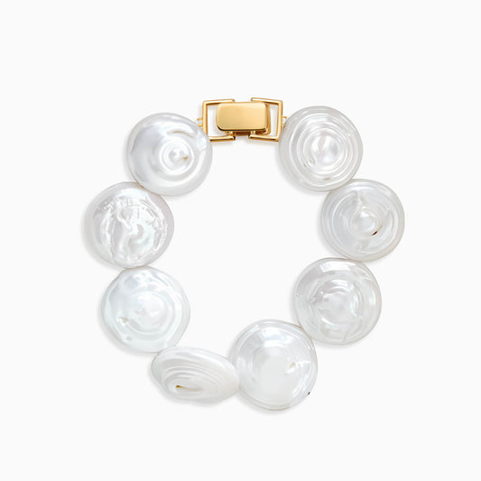 White Freshwater Baroque Pearl Freedom Eye Bracelet Freedom Eye