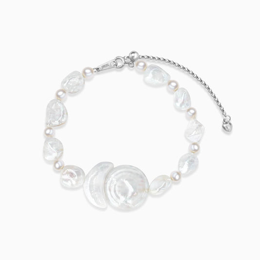 White Freshwater Baroque Pearl Moonlit Tide Bracelet Moonlit Tide