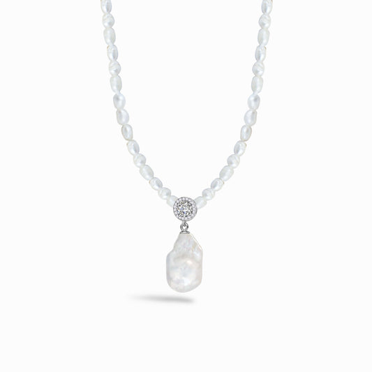 White Freshwater Baroque Pearl Godeye Necklace Godeye