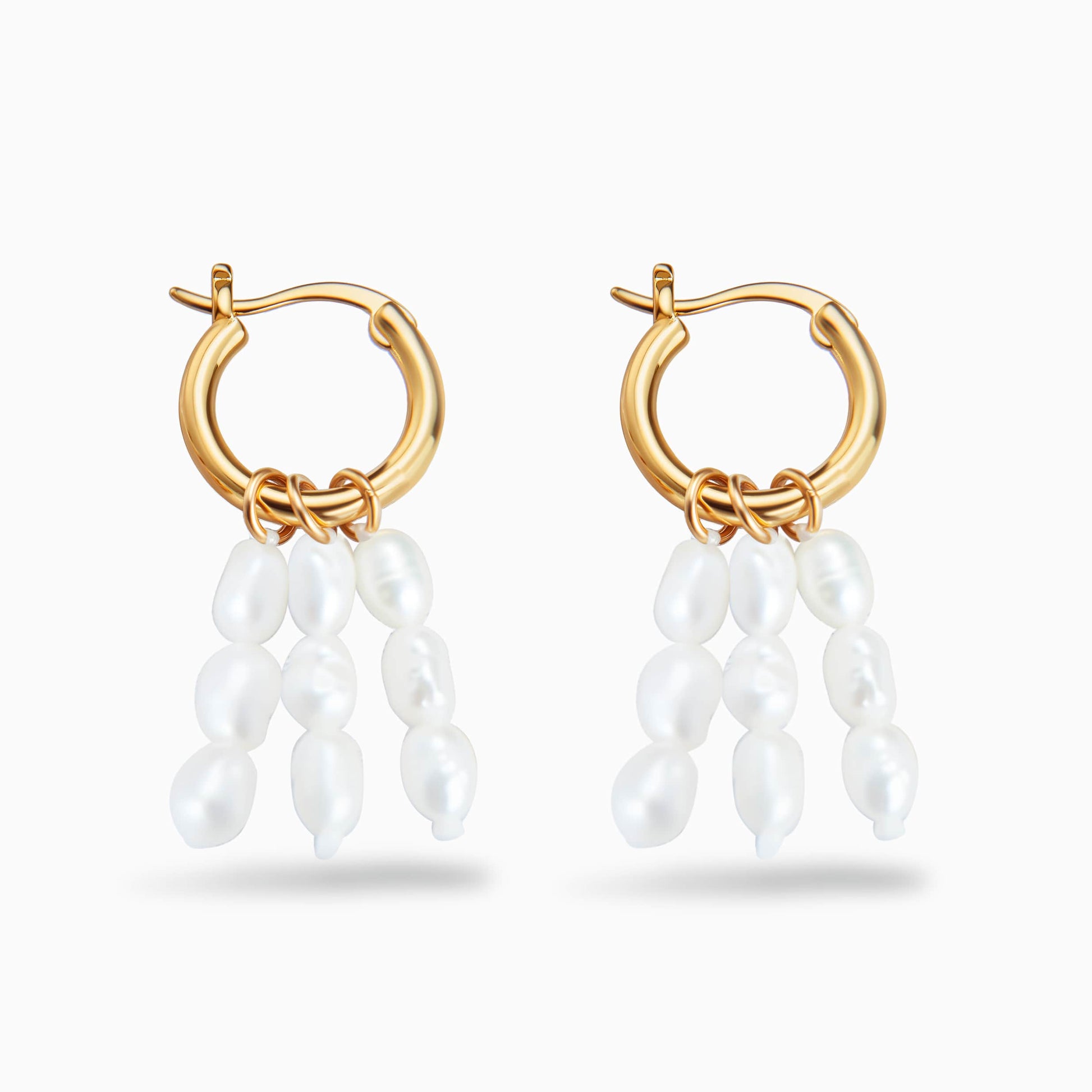 White Freshwater Baroque Pearl Grain Nebula Earring Grain Nebula