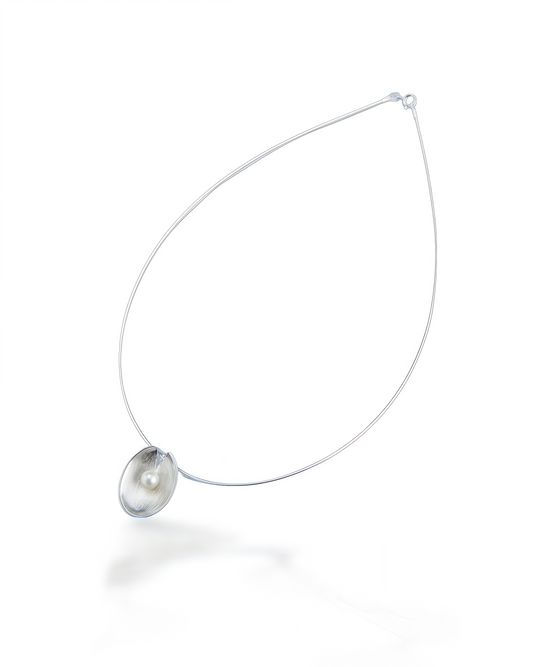 White Freshwater Baroque Pearl "Shell" Necklace