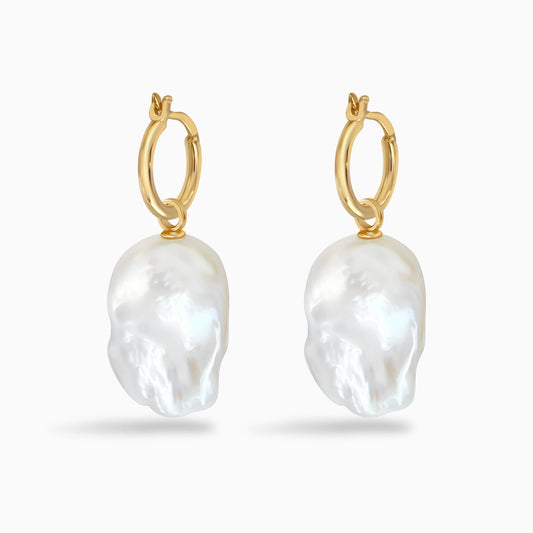 White Freshwater Baroque Pearl Aurora Forte Earring Aurora Forte