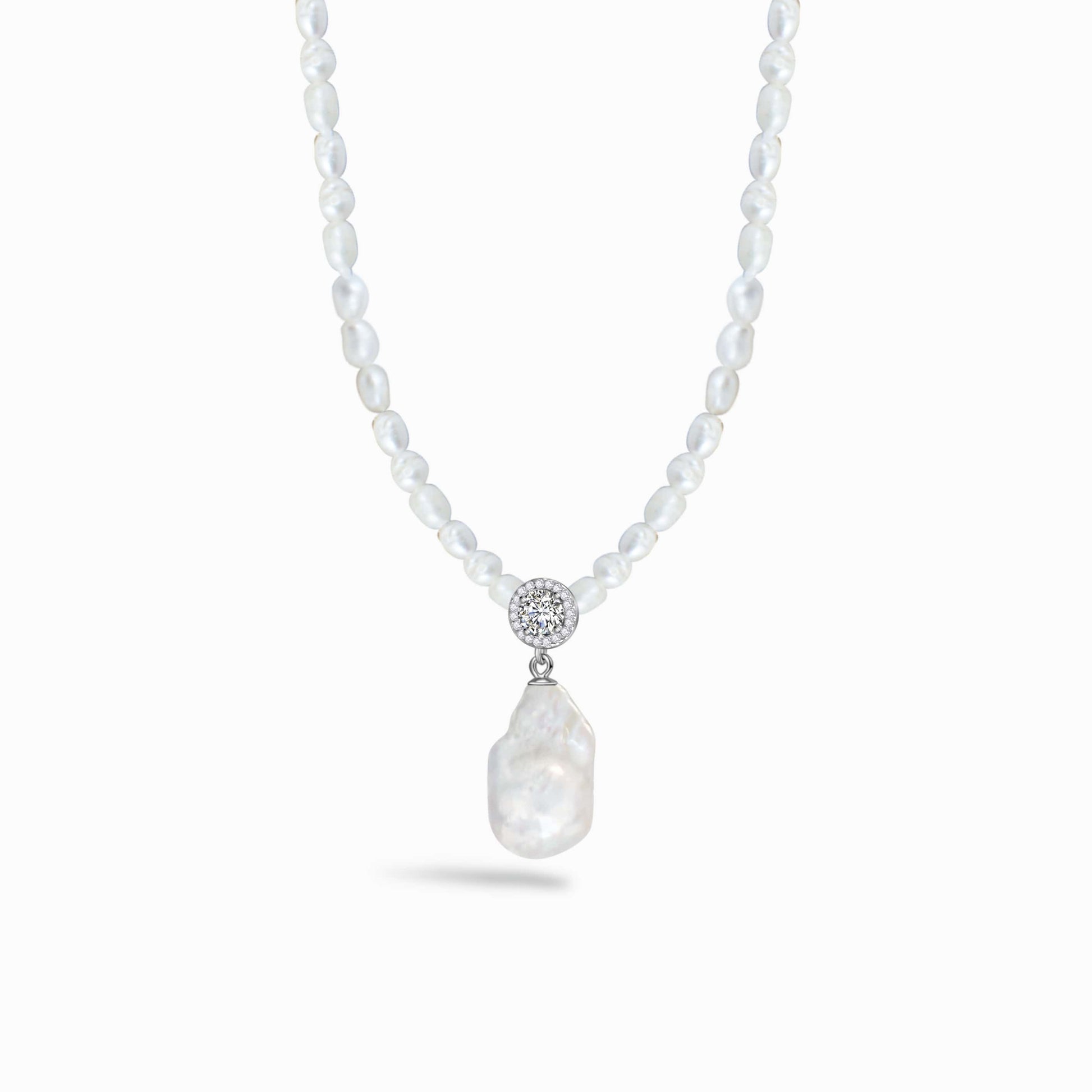 White Freshwater Baroque Pearl Godeye Necklace Godeye