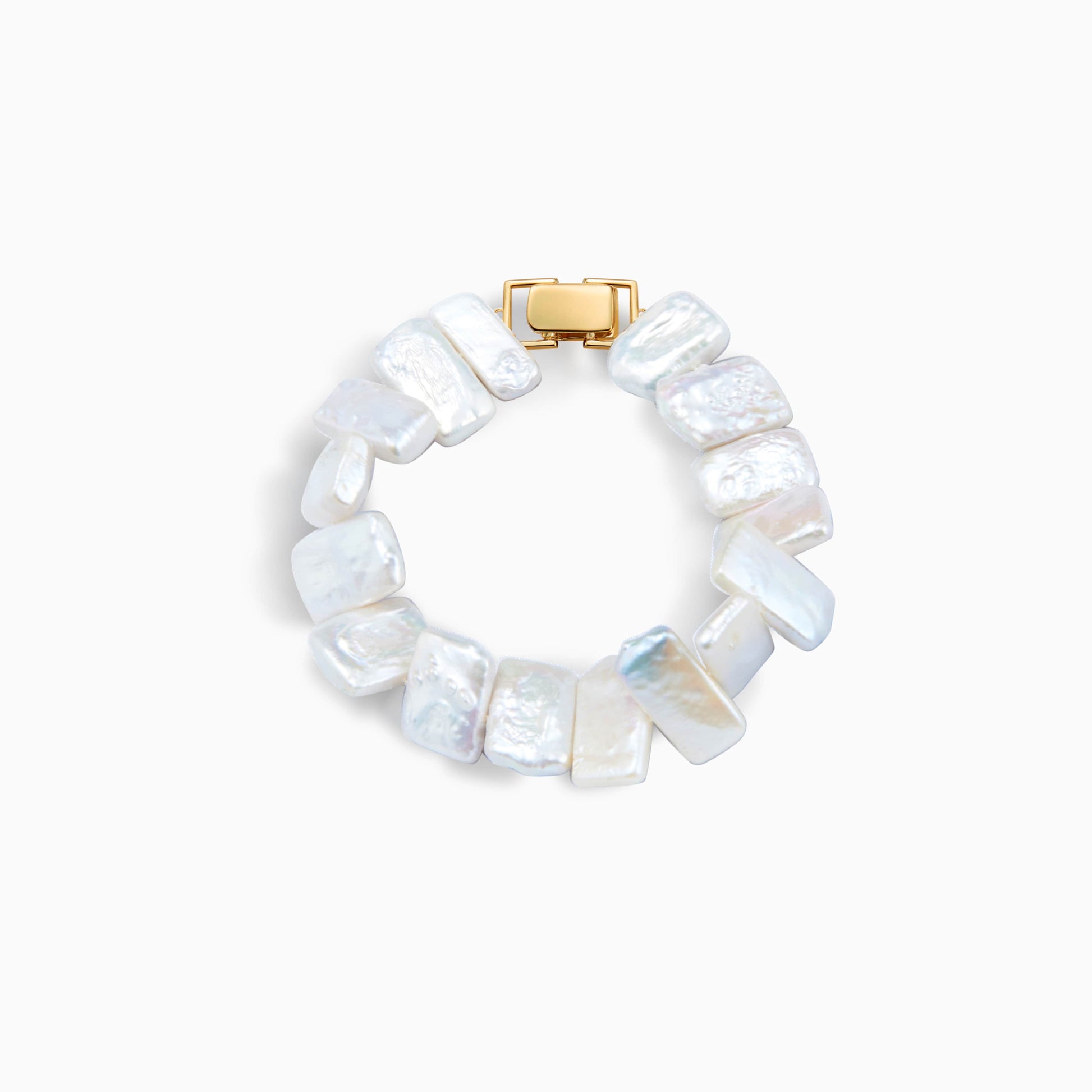 White Freshwater Baroque Pearl Baroque Shield Bracelet Baroque Shield