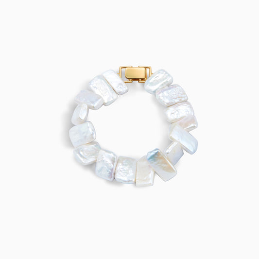 White Freshwater Baroque Pearl Baroque Shield Bracelet Baroque Shield