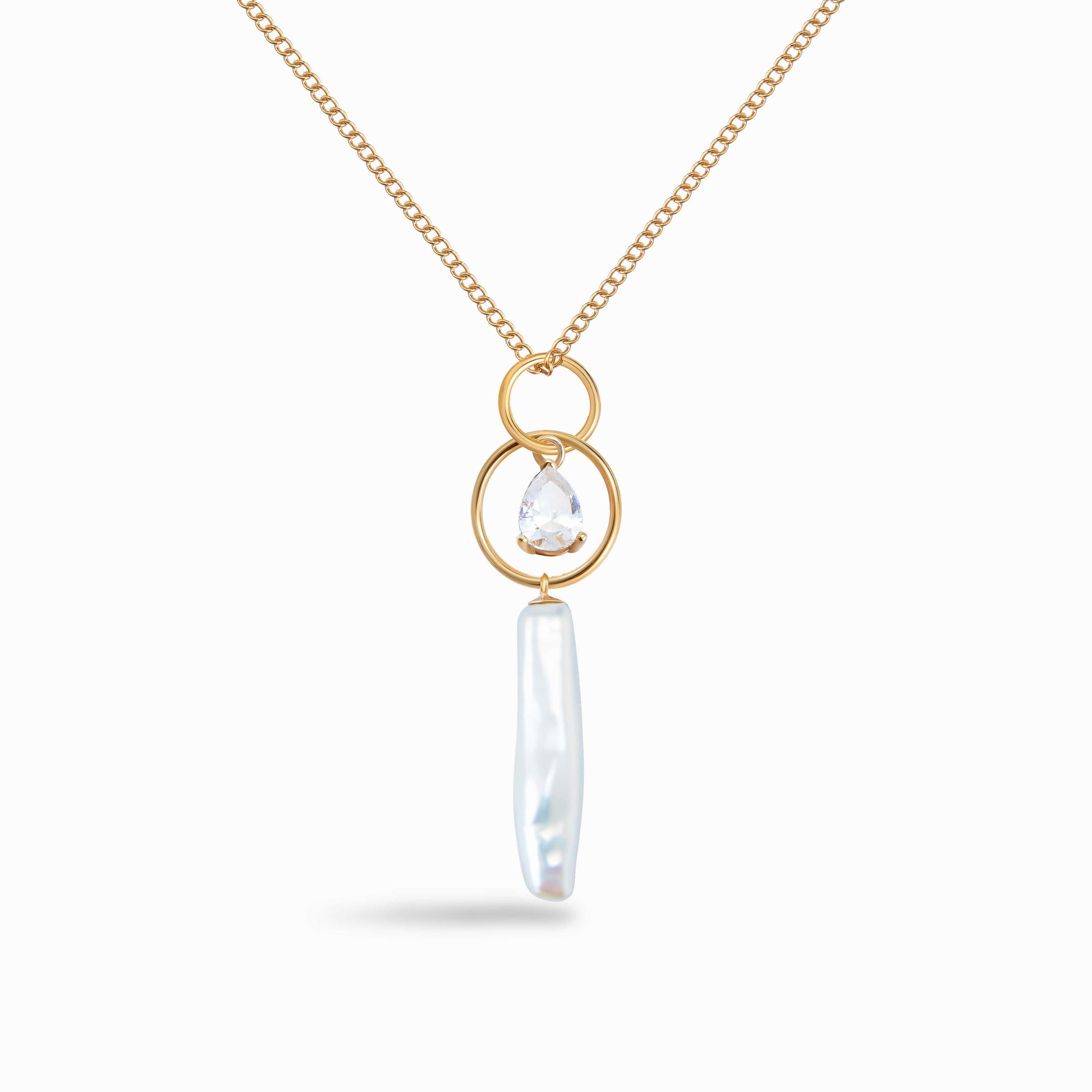 White Freshwater Baroque Pearl Galaxy Necklace Galaxy