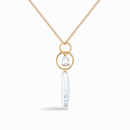 White Freshwater Baroque Pearl Galaxy Necklace Galaxy